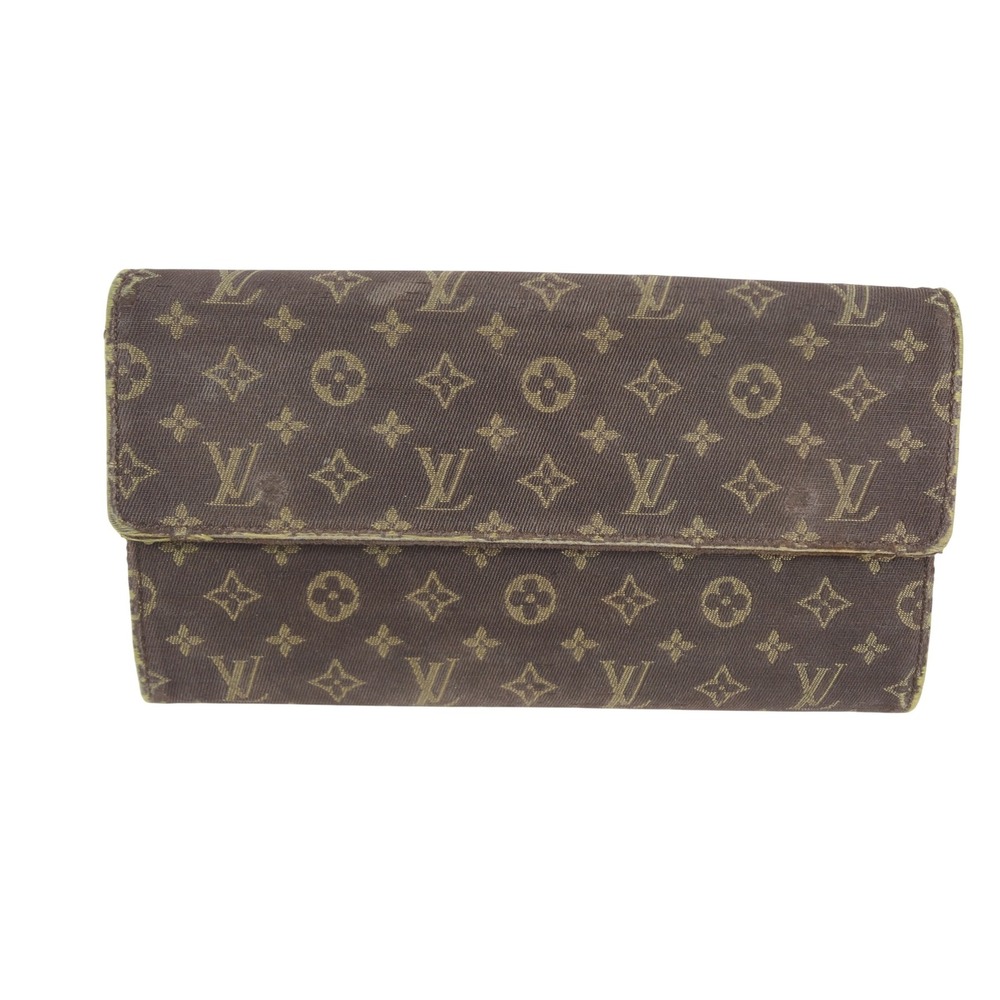 Louis Vuitton Mini Lin Brown‎ and Gold Denim Monogram Sarah Wallet